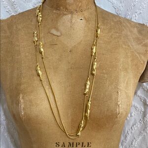 Gold plated (double) Long Necklace with CATS! 😻